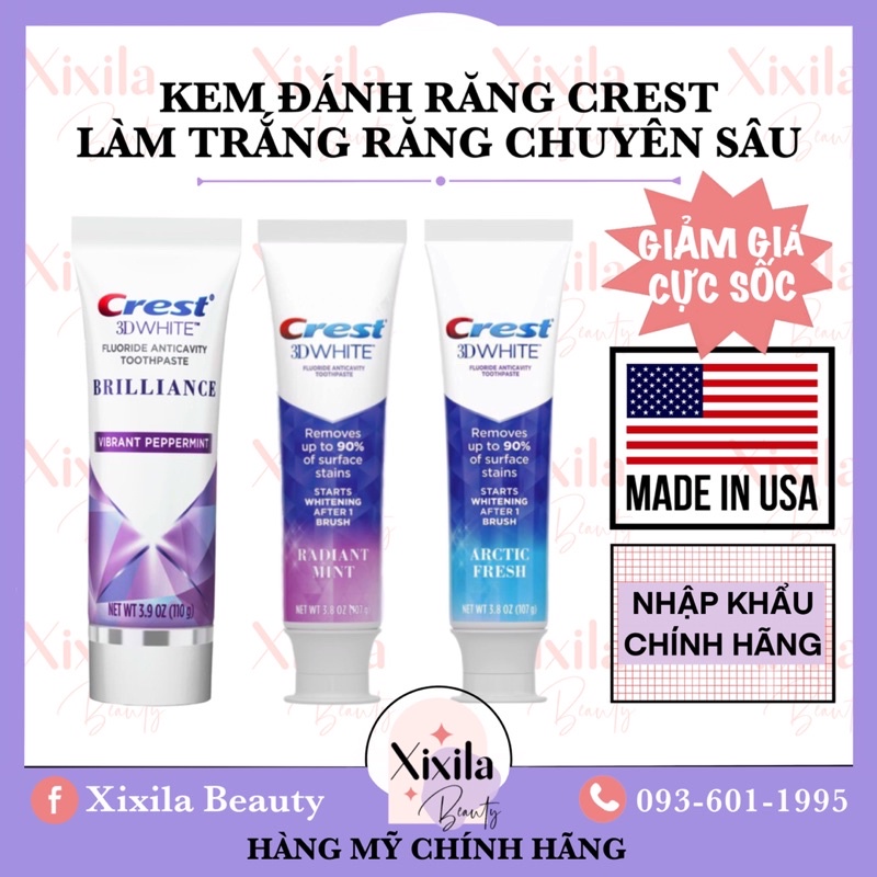 Hàng Mỹ – Kem đánh răng Crest 3D White Brilliance làm trắng răng vượt trội