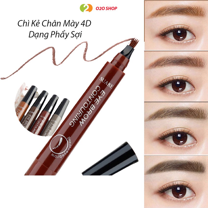 Bút Kẻ Chân Mày 4D Suake Dạng Phẩy Sợi Chất Lượng Cao – Chống Mồ Hôi – O2O Shop