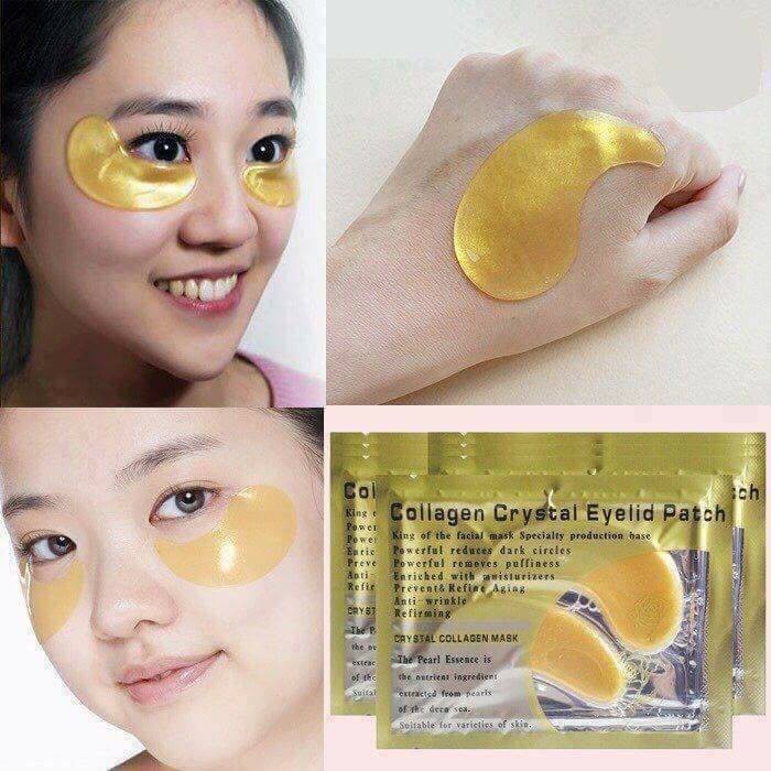 Mặt nạ mắt làm mờ quầng thâm mắt Collagen Crystal Eyes, miếng mask vàng gold dán đắp dưỡng làm giảm nếp nhăn, bọng mắt.