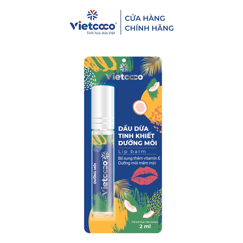 Dầu dừa Tinh Khiết Vietcoco dưỡng môi 2ml