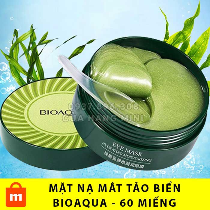 Mặt nạ mắt ❤️𝑭𝒓𝒆𝒆𝒔𝒉𝒊𝒑❤️ Hộp 60 miếng nạ mắt tinh chất tảo biển xanh Bioaqua chính hãng nội địa trung