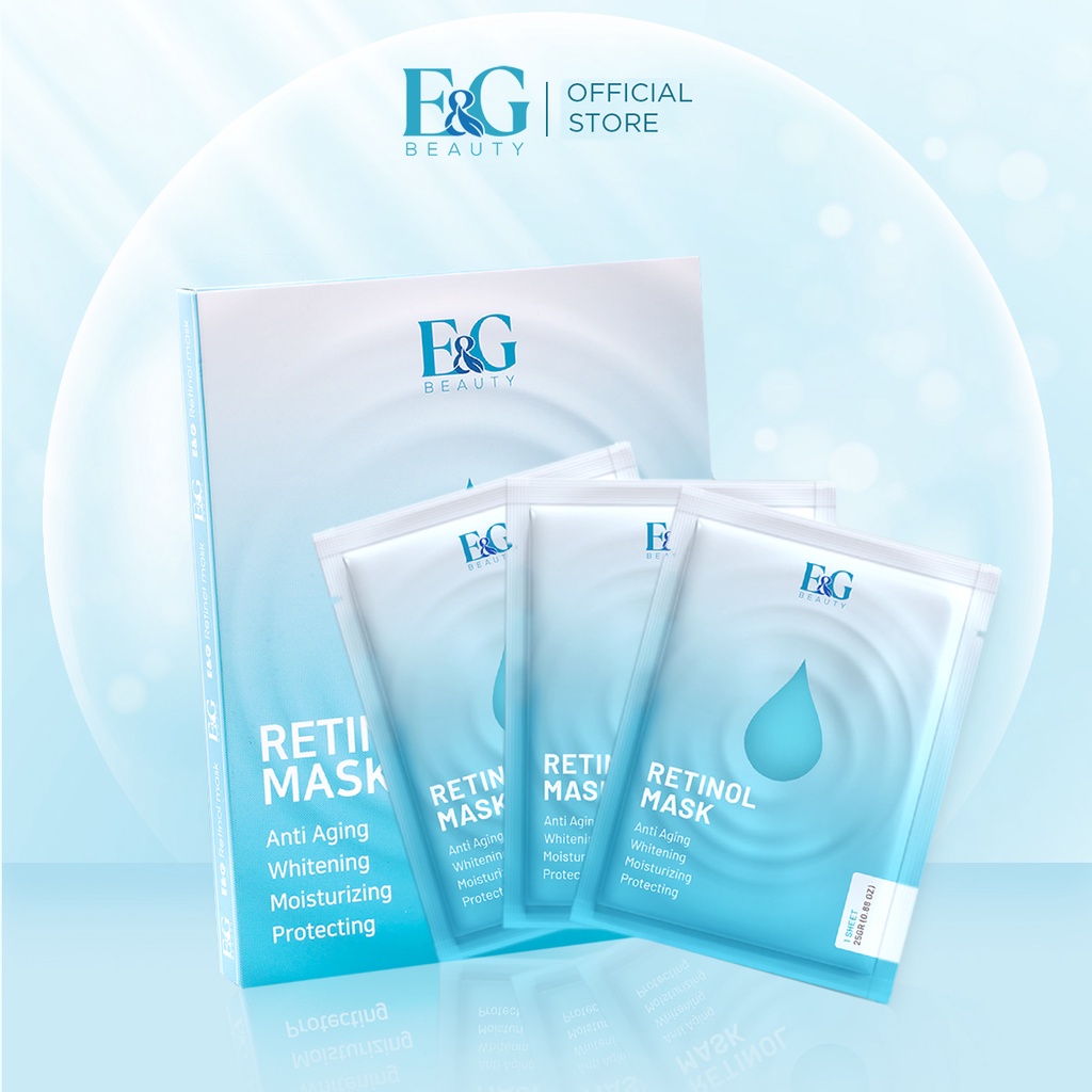 Combo 3 hộp Mặt nạ Retinol E&G phục hồi, siêu cấp ẩm, làm trắng và căng bóng da, chống lão hoá da 25gx9- E&G Beauty