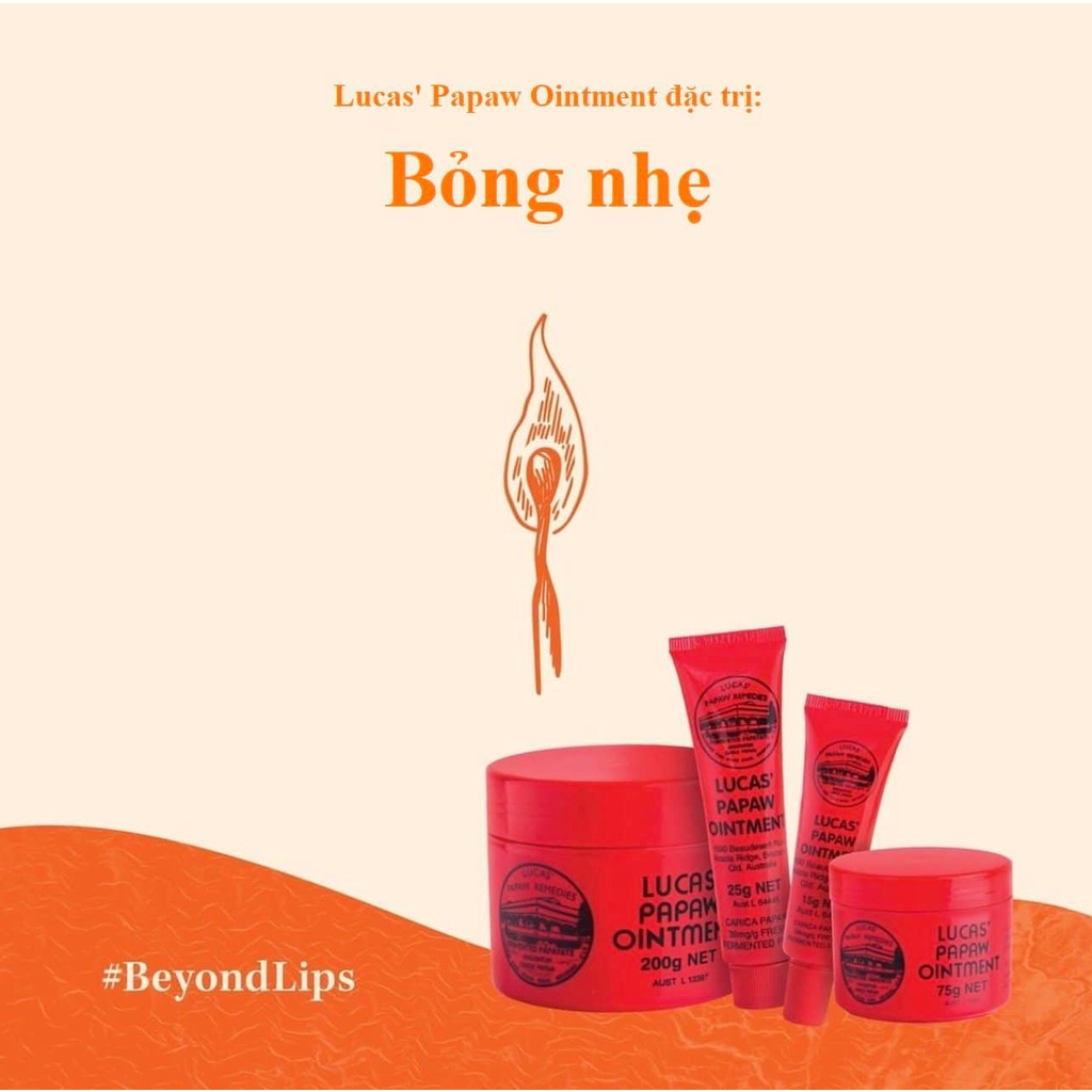 [Hàng chuẩn Úc] Lucas Papaw – Kem đu đủ đa năng – Chống khô nẻ môi, bỏng da, mẩn ngứa bôi ngoài da cho mọi lứa tuổi