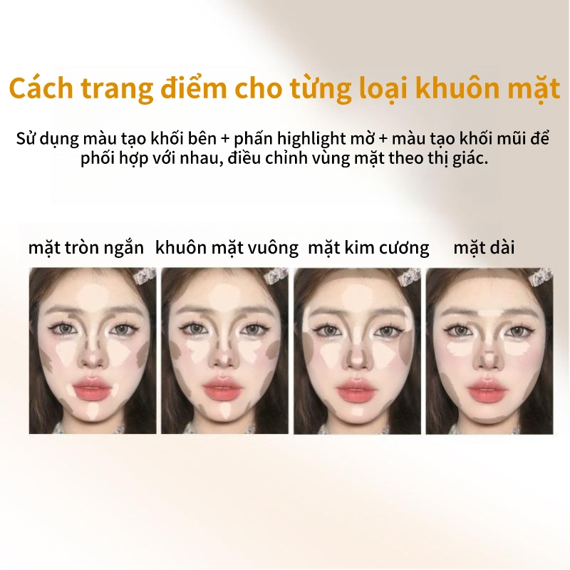 VEECCI Bảng Phấn Bắt Sáng Và Tạo Khối Tự Nhiên Lâu Trôi Chống Nước 9g