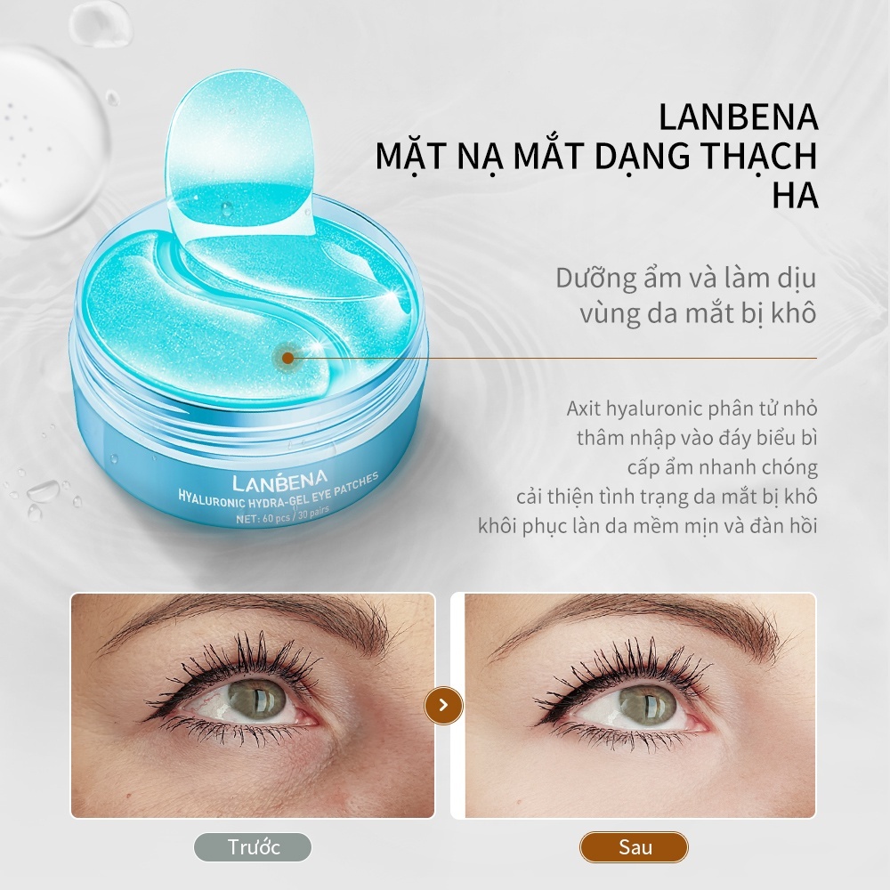 Set 60 Mặt Nạ Mắt lanbena Vitamin C Xóa Mờ Quầng Thâm Làm Săn Chắc Và Sáng Da