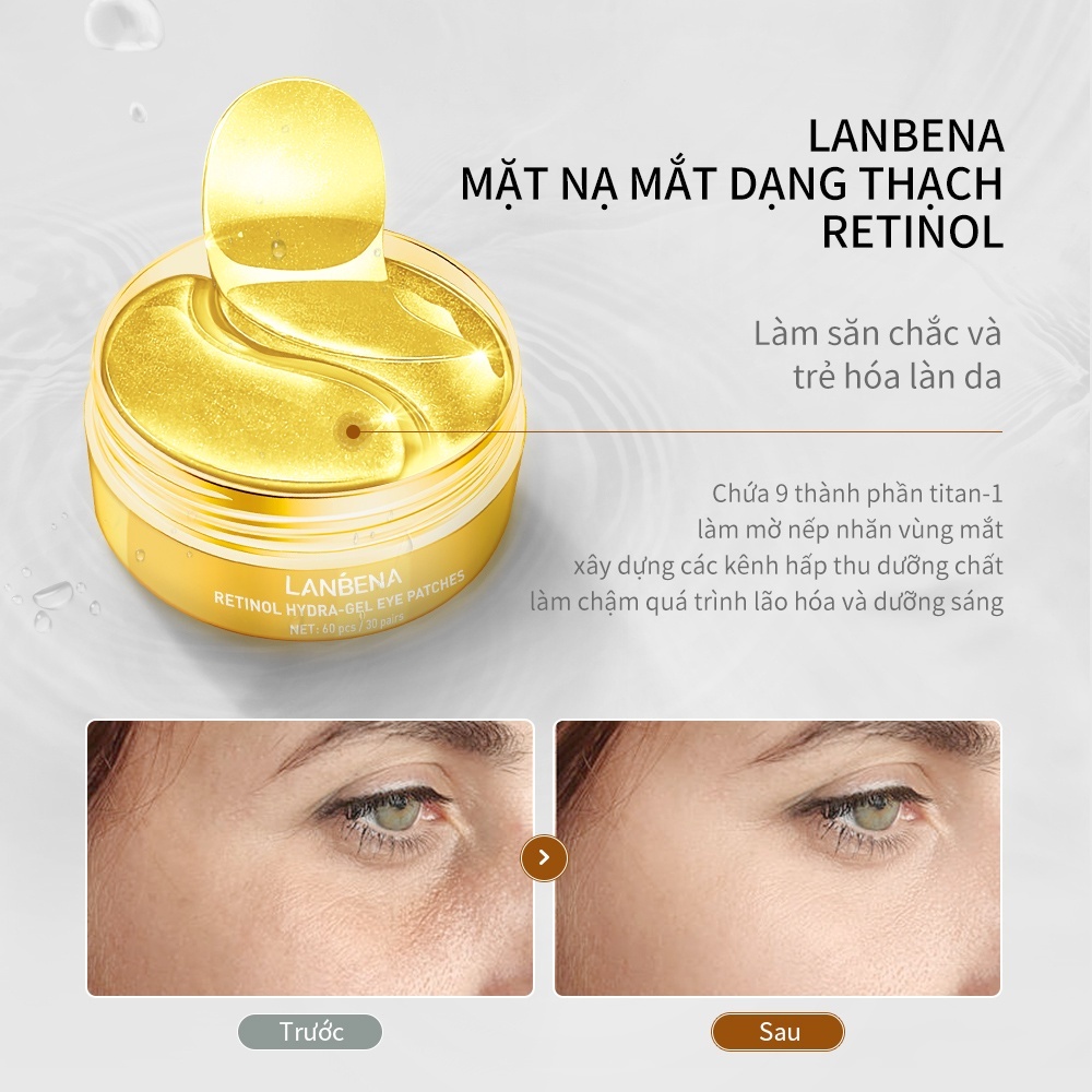 Set 60 Mặt Nạ Mắt lanbena Vitamin C Xóa Mờ Quầng Thâm Làm Săn Chắc Và Sáng Da