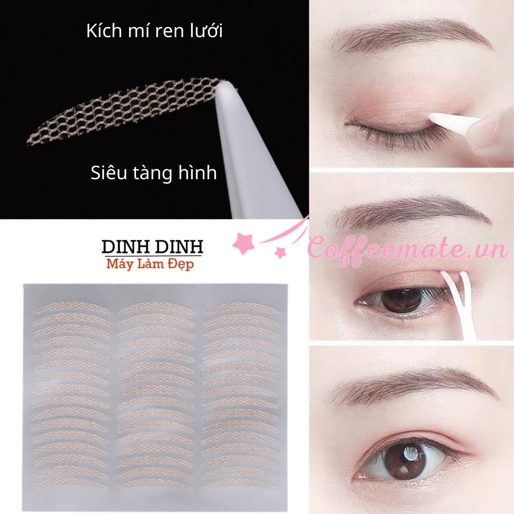 【CF】Dán mí, kích mí lưới ren (1 vỉ 48 miếng) siêu mỏng, tàng hình sẵn keo dùng với nước