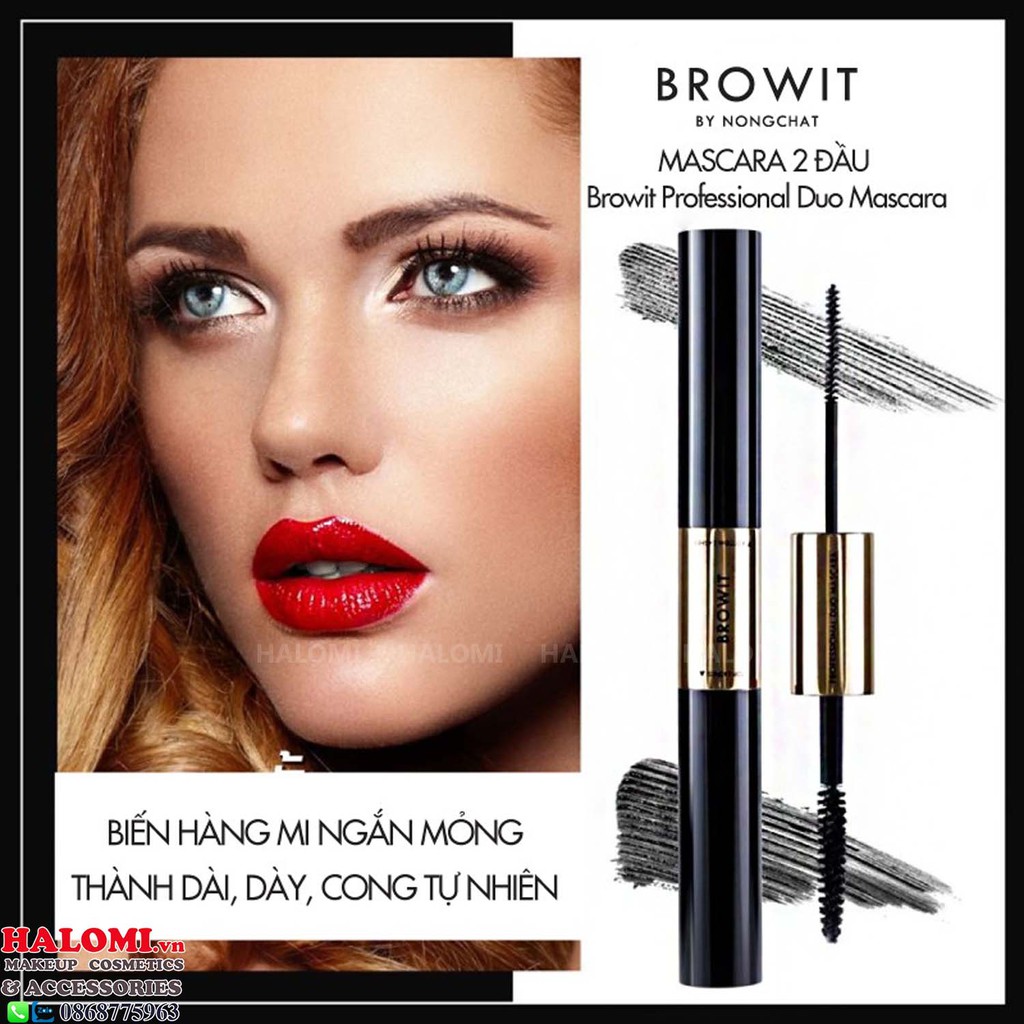 Mascara Nongchat 2 Đầu Browit Professional Duo Mascara 4 + 4g SEXY BLACK siêu chống nước