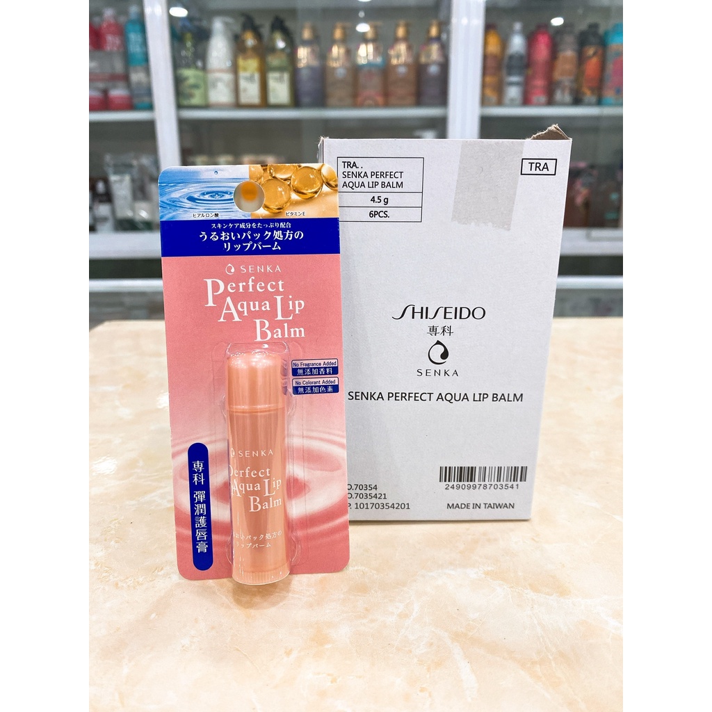 Tinh Chất – Son Dưỡng Môi Senka Cấp Ẩm & Ngừa Khô, Nẻ Môi Perfect Aqua Lip Balm 4.5g~10g