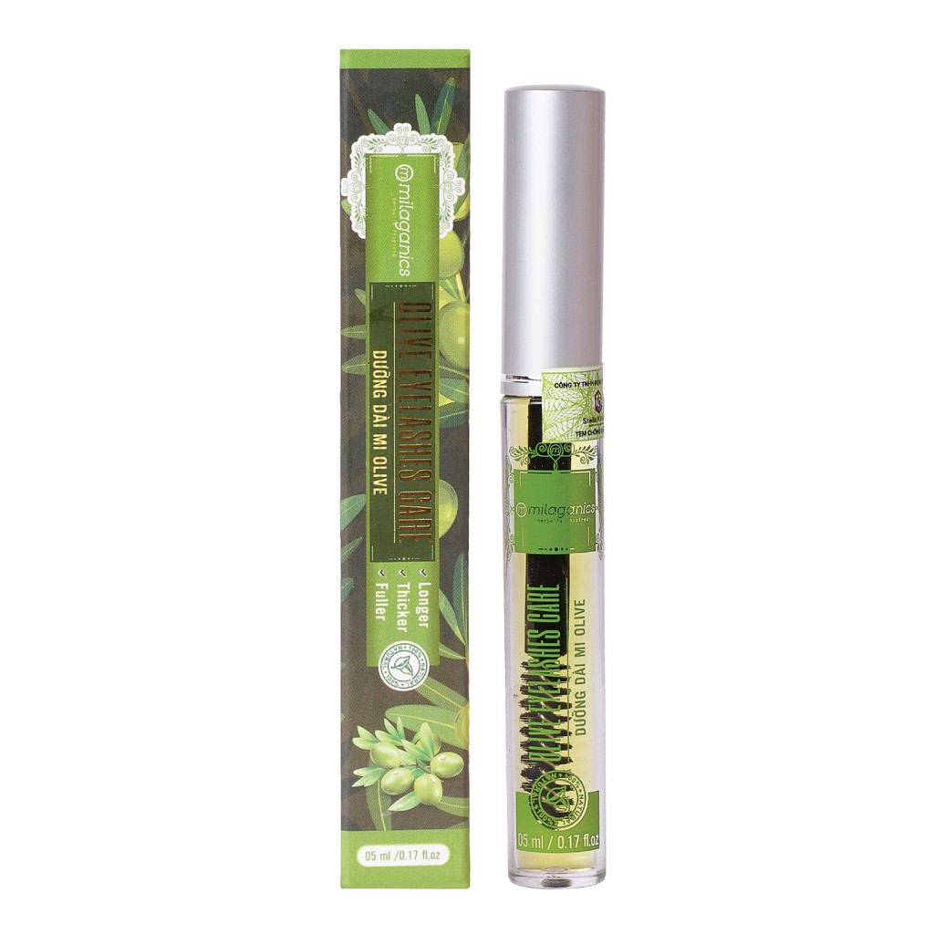 Mascara Dưỡng Mi Dầu Olive Nguyên Chất Kích Thích Mi Mọc Dày & Dài Hơn MILAGANICS 5ml (Tuýp)