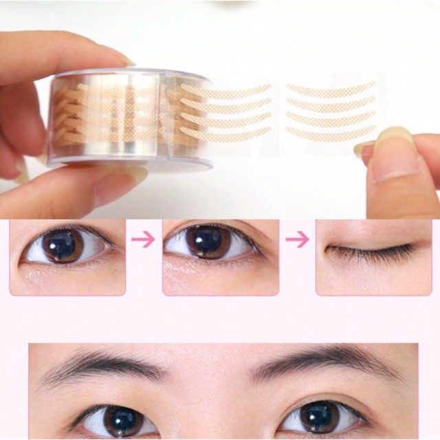 Miếng dán kích mí vân lưới siêu tàng hình set 40 cái dán tạo mí ren giúp đôi mắt to tròn tự nhiên BICCOSMETIC
