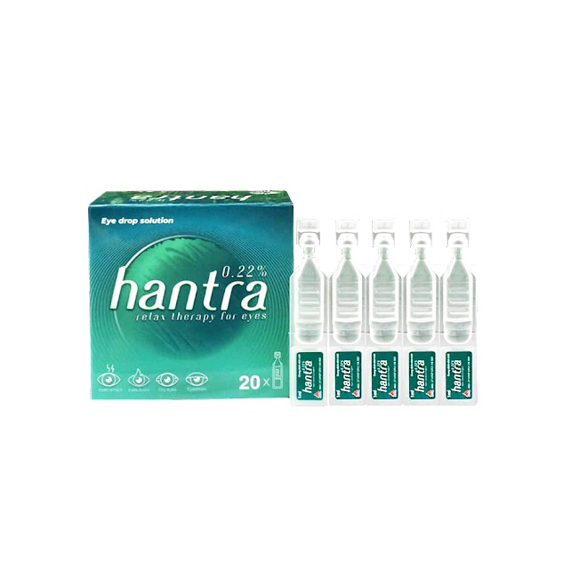 Dung Dịch Nhỏ Mắt HANTRA Hộp 20 tép 1ml Giúp Giảm Mỏi Mắt,Ngứa Rát Và Rửa Mắt