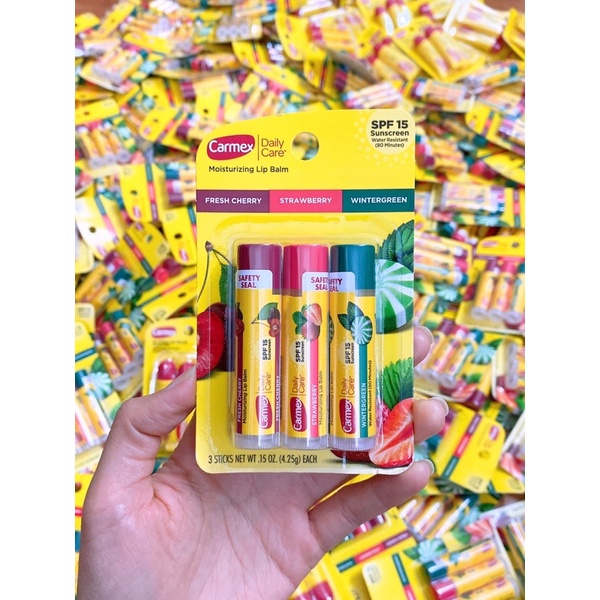 Son dưỡng môi Carmex set 3 thỏi [Bill Mỹ]