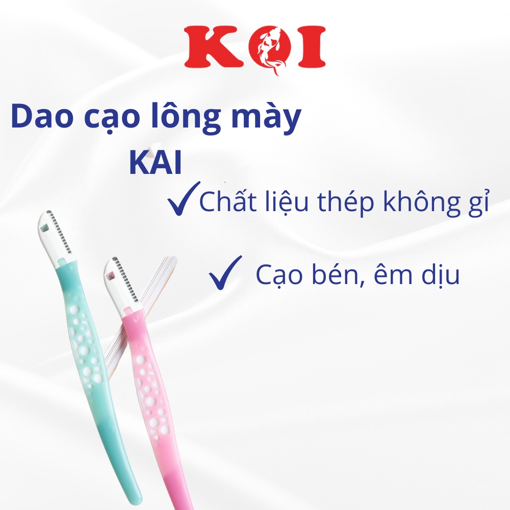 Set 3 chiếc dao cạo lông mày lông mặt KAI Can Eyebrow lưỡi đơn thân nhựa lưỡi thép cao cấp không gỉ êm dịu dễ dàng