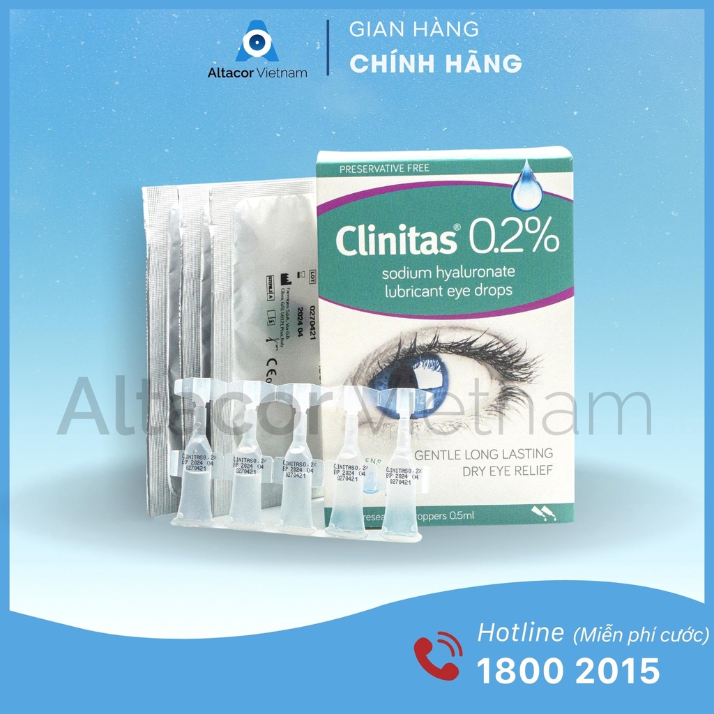 [Chính hãng]- Dung dịch nhỏ Mắt Clinitas® 0.2% – Ý (Hộp 30 Tép)