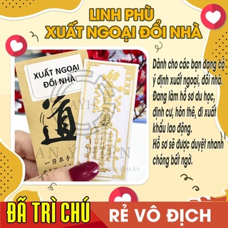 Miếng dán điện thoại tài lộc, linh phù XUẤT NGOẠI ĐỔI NHÀ, miếng dán điện thoại đẹp lung linh