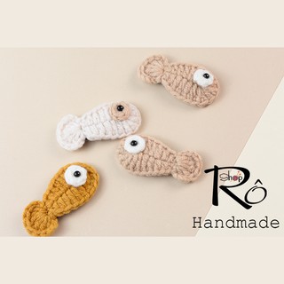 Kẹp tóc con cá Nemo xinh xắn cho nữ và bé gái 5.5cm| Cặp tóc mái len đáng yêu |Shop Rô Handmade