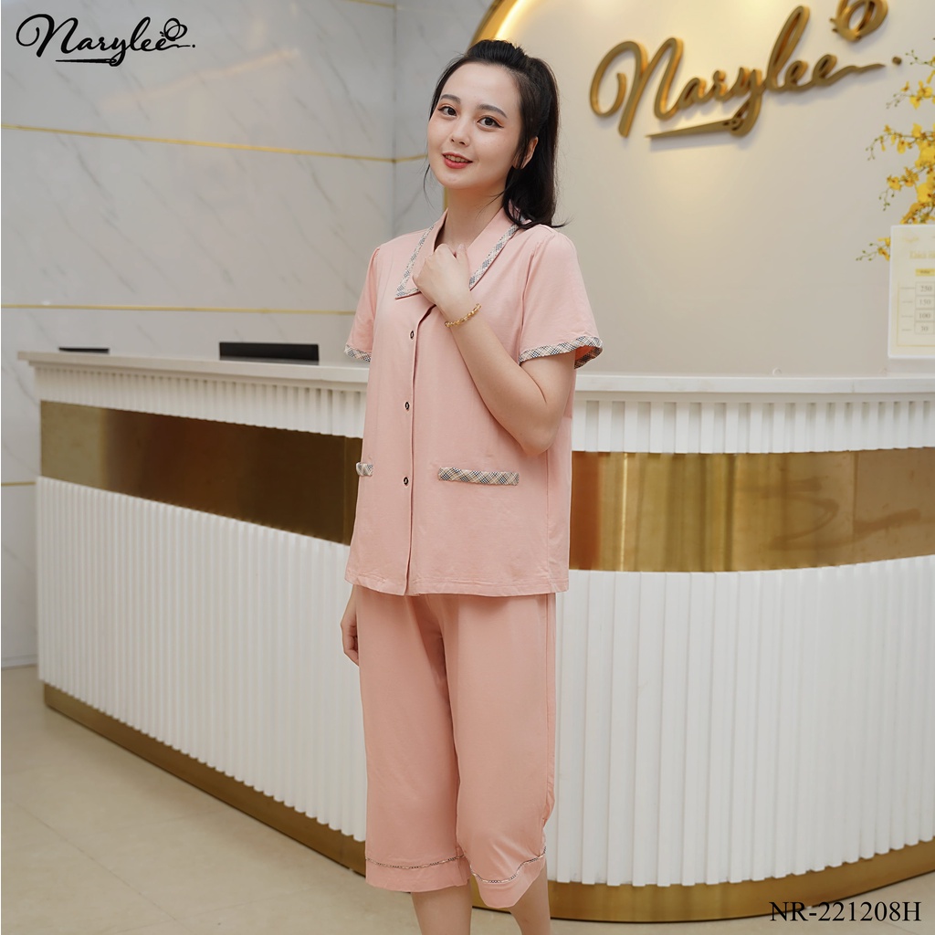 Đồ bộ pyjama mặc nhà nữ cao cấp thương hiệu Narylee chất cotton nhập khẩu mềm mịn chống tia UV kháng khuẩn mã NR221208