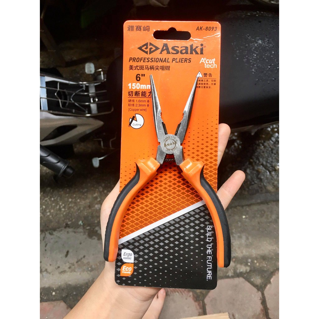 Kìm nhọn Asaki 8/6 Inch Cao Cấp