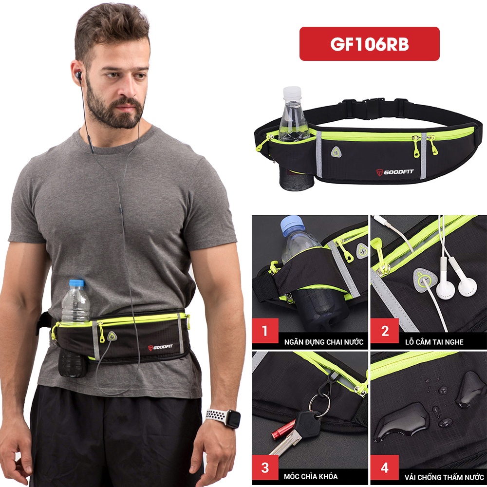 Túi đeo bụng, đai đeo điện thoại chạy bộ chính hãng GoodFit chống nước, phản quang, sức chứa lớn