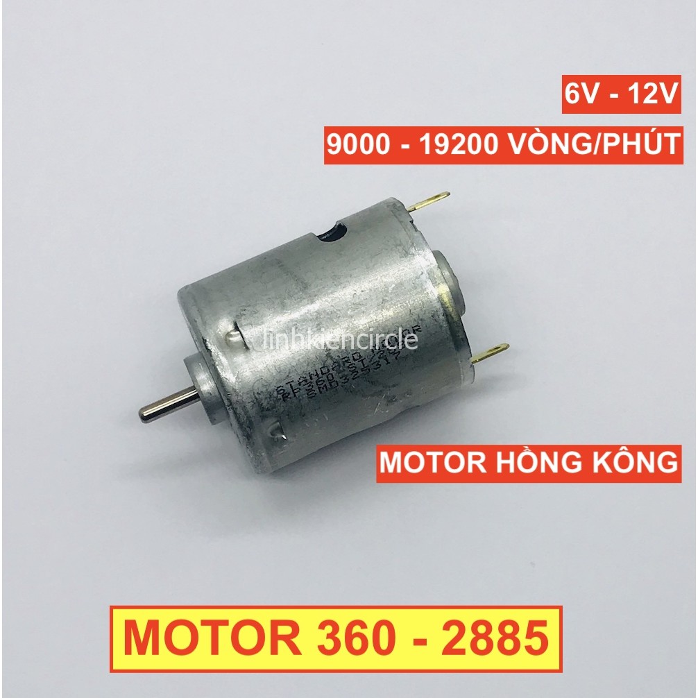 Motor mini 360 mã 360-2885 6V - 12V STANDARD MOTOR Hồng Kông tốc độ ...