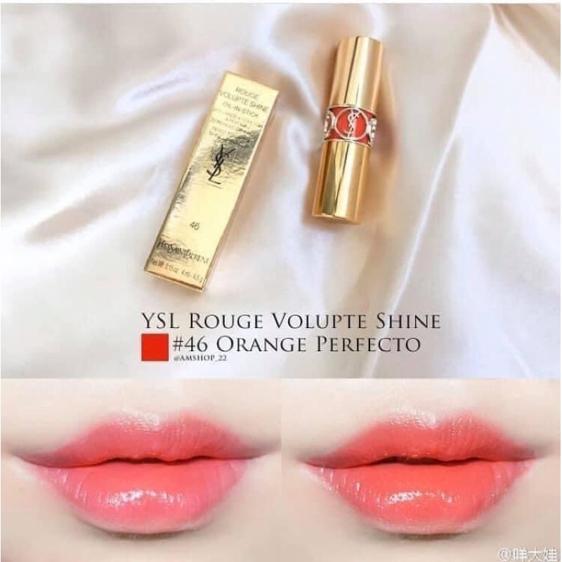Son YSL Rouge volupte shine 46 Orange Perfecto cam ao Shopee Vi t Nam