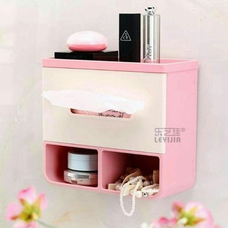[Giá sỉ] Hộp đựng giấy 4 ngăn dán tường tiện lợi