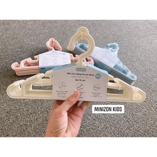 Set 10 Móc quần áo trẻ em Inochi (MA185) nhựa cao cấp Nhật | Minizon Kids