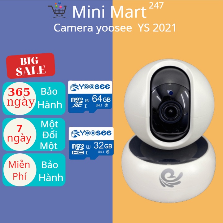 Camera yoosee trong nhà YS 2021 xoay 360 độ chống chộm có đèn hồng ...