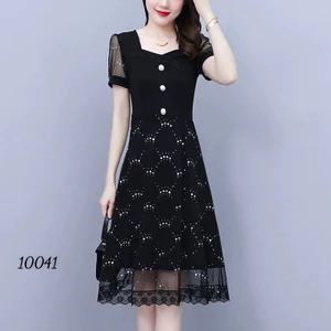 Đầm umi phối lưới kim tuyến thời trang - sành điệu , sang chảnh cho các nàng HIYU FASHION