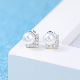 Bông tai ngọc nhân tạo nhân tạo chữ V BHBT154