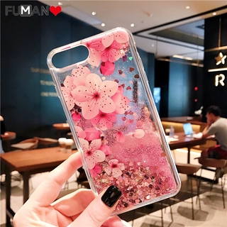Ốp điện thoại kim tuyến lỏng in họa tiết chim hồng hạc cho Iphone 11 Pro Xs Max Xr X 8 7 Plus