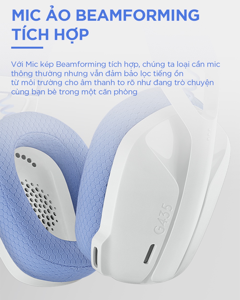 Mô tả Tai nghe gaming Bluetooth và Lightspeed Logitech G435 Mic ảo tích hợp PC Mobile PS5 - 5