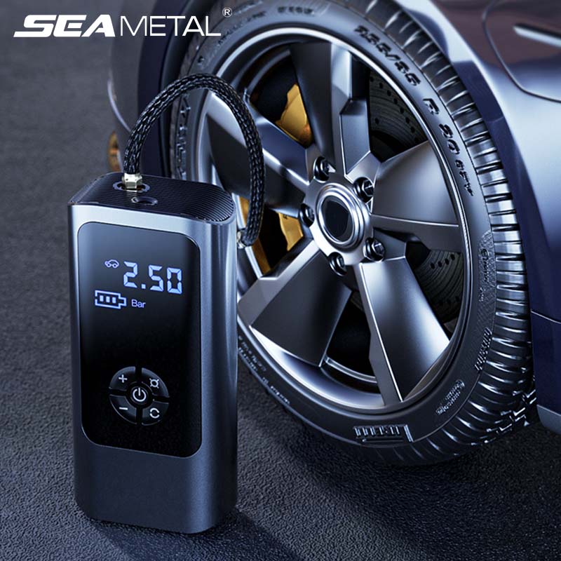 SEAMETAL Máy Bơm Lốp Xe Hơi/Xe Máy Điện Tử Không Dây 12V