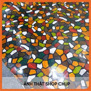Decal Dán Kính 3D hình đá Nhiều Màu T044 Khổ 90x100cm cản nắng giảm nhiệt chống nhìn cho cửa phòng