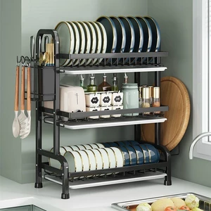 Kệ Úp Bát Mini, Kệ Chén Đĩa Thông Minh Trên Bồn Rửa Bát, Trạn Bát Đĩa Đa Năng Kèm Ống Đũa