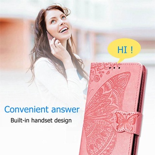 Case vivo 1901 1902 1903 1904 1906 y11 y12 y15 y17 Vỏ da sáng tạo hình con bướm sang trọng Ví chống sốc lật có dây buộc di động