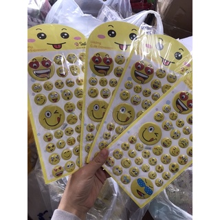 set 2 tấm  Sticker nổi mặt cười