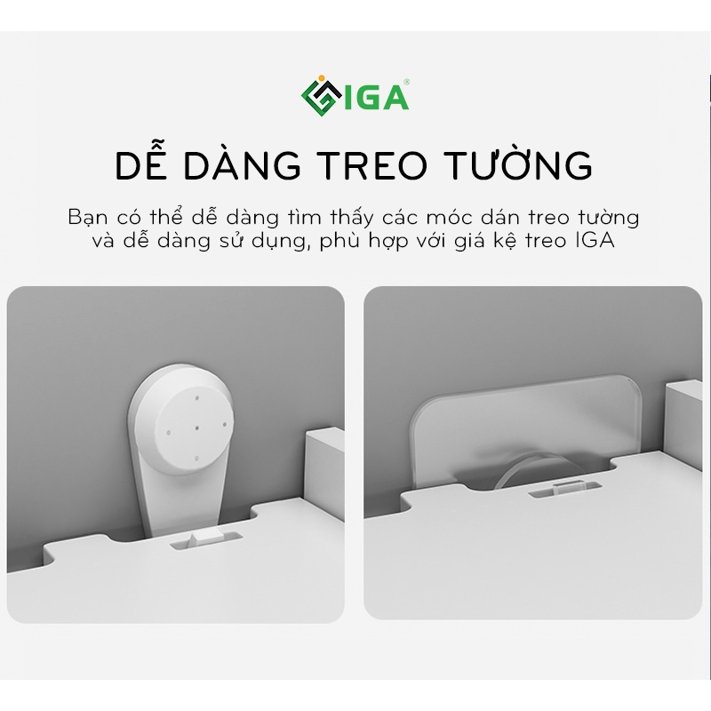 Ảnh Kệ wifi treo tường 2 tầng IGA không cần khoan để đầu thu kỹ thuật số, remote điện thoại - IG407 / IG411 1