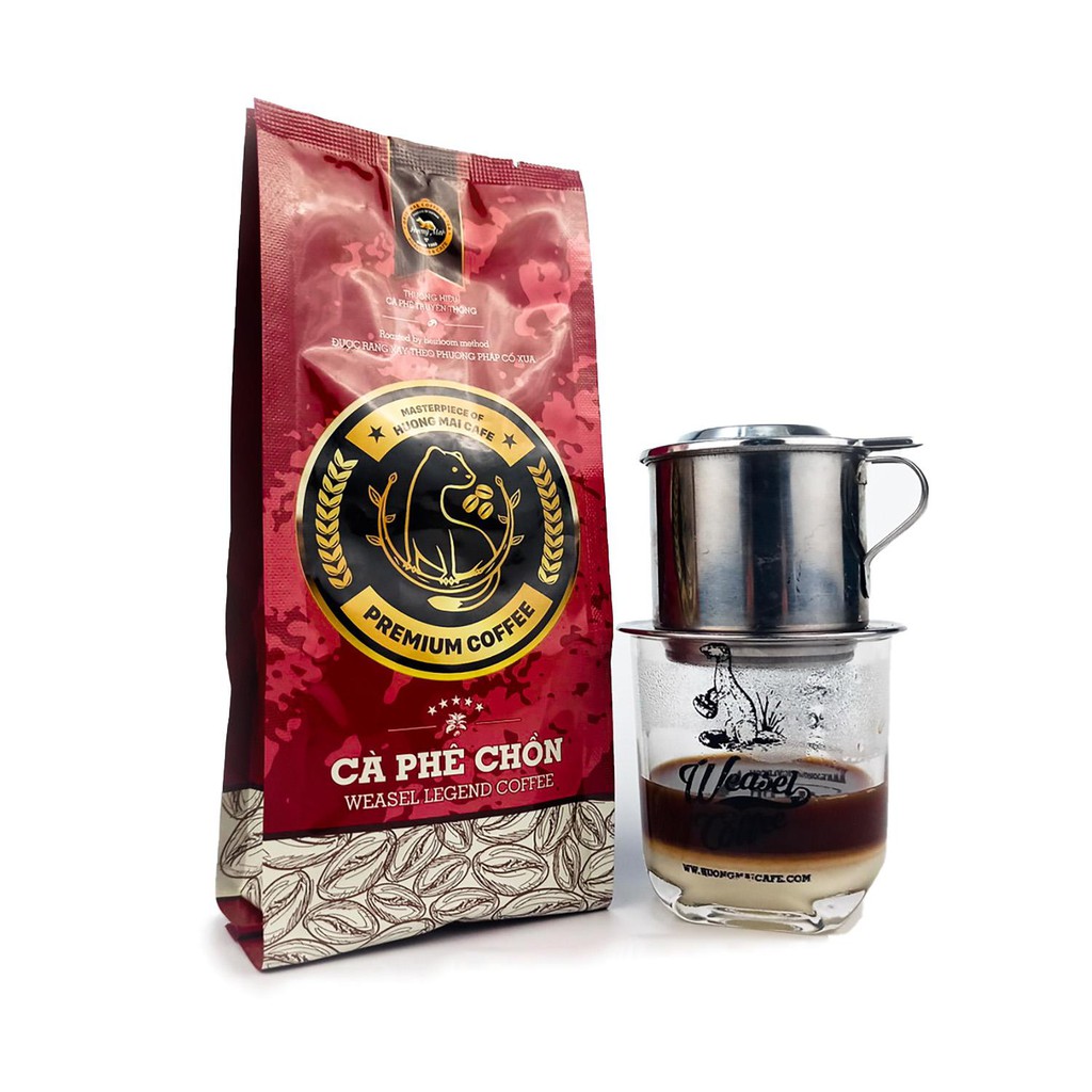 CÀ PHÊ CHỒN CAO CẤP WEASEL LEGEND COFFEE 250G- 100% CÀ PHÊ NGUYÊN CHẤT-HẠT  ARABICA