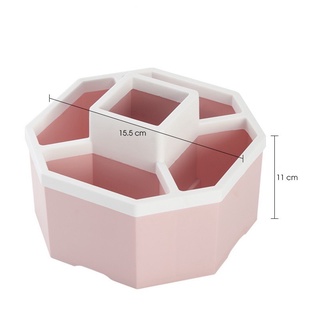 Khay tiện ích lục giác 5 ngăn để bàn nhựa Việt Nhật 1337, khay đựng đồ bút,điều khiển,trang điểm..đa năng màu xinh xắn H