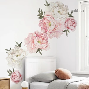HY.qt.Peony Hoa PVC Dán Tường DIY Nhà Phòng Khách Phòng Ngủ Đề Can Trang Trí