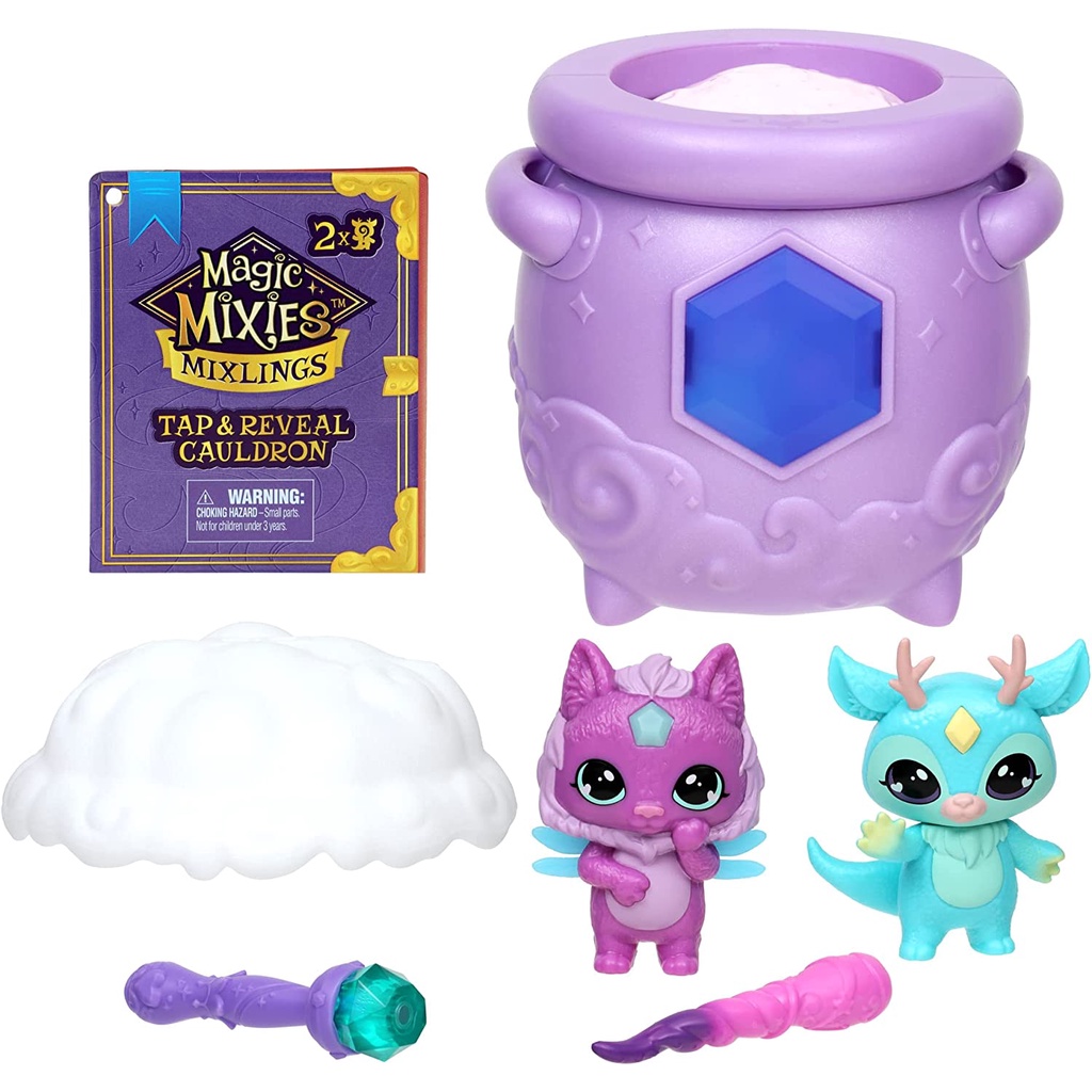 Magic Mixies Mixlings Tap & Reveal Cauldron 2 Pack, Magic Wand Reveals Magic Power and Surprise Reveal on Cauldron Bộ 2 Gậy Ma Thuật Hỗn Hợp Làm Ảo Thuật Cauldron