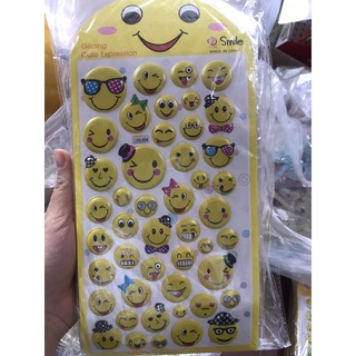 set 2 tấm  Sticker nổi mặt cười