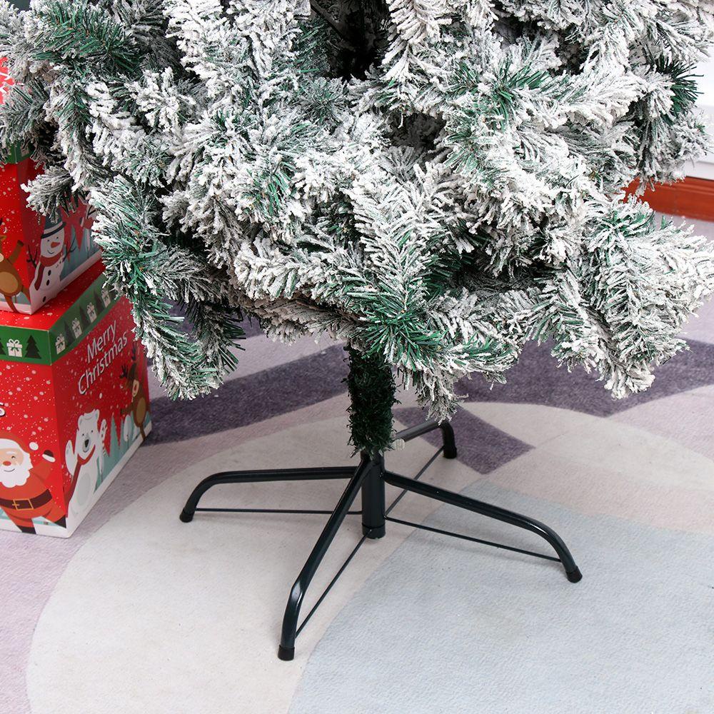 YOFFOR 6 / 8FT Giá đỡ cây thông Noel Hỗ trợ đế sắt có thể gập lại màu xanh lá cây