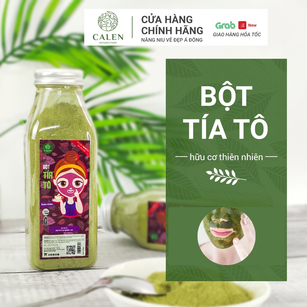 Bột tía tô hữu cơ đắp mặt Calen Nature Farm sạch mặt, giảm tàn nhang và chống nắng hiệu quả hũ 150gram