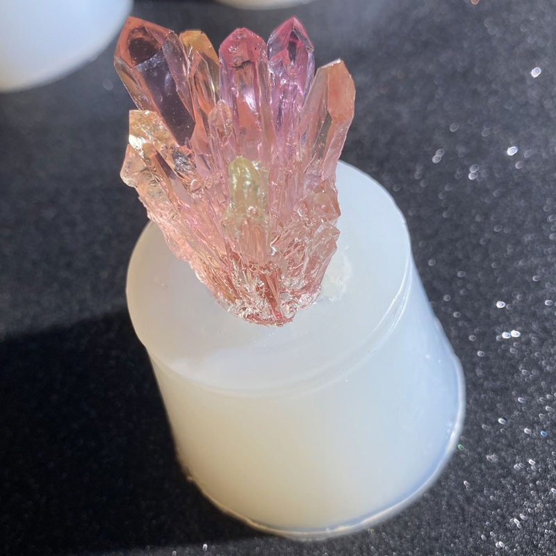 Khuôn Ép Epoxy với Hình dạng Đá Pha Lệ Mô Phỏng, Kèm Khuôn Nhựa và Silicon