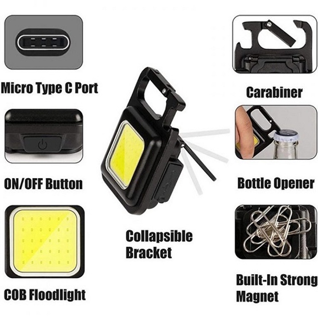 Ảnh Đèn Pin Móc Khóa Mini Siêu Sáng Chống Nước Amalife - Tích Hợp Nam Châm, Nẫy Mở Bia 3
