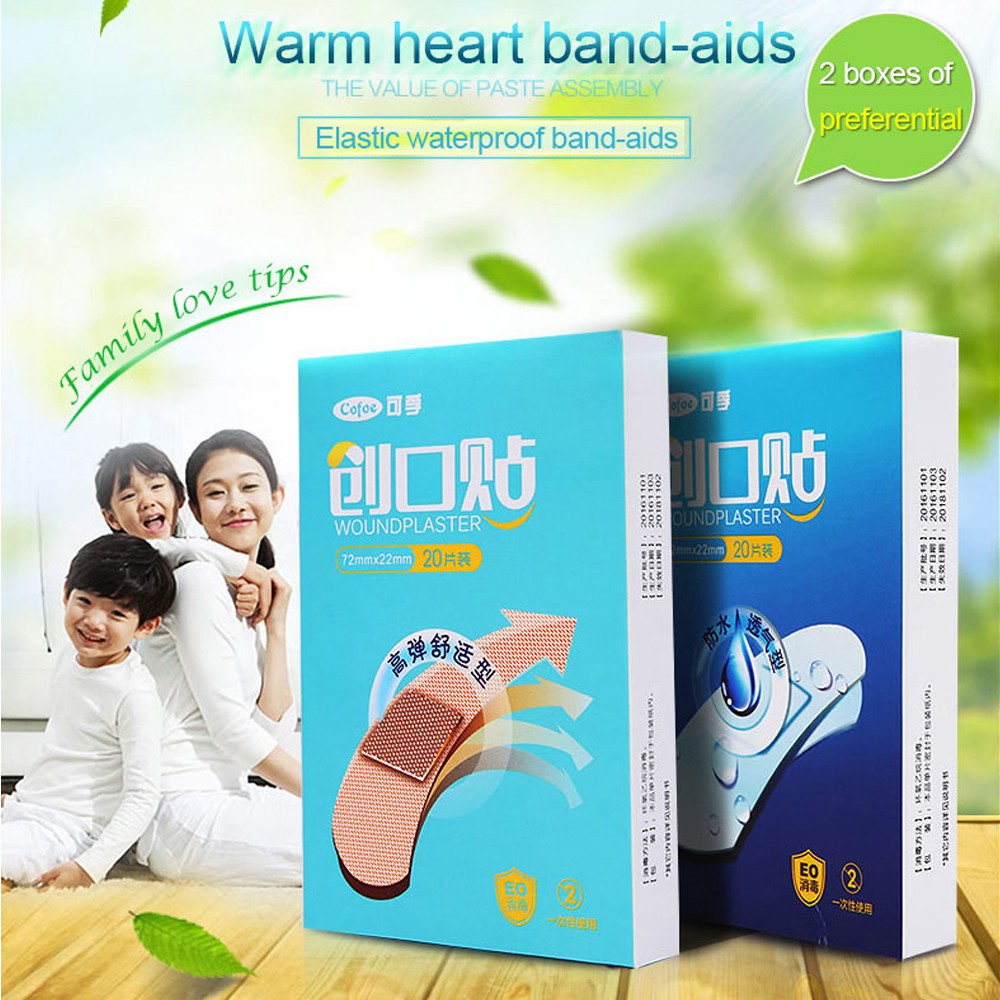 Ảnh Coofe Băng Chảy Máu Thoáng Khí Dính Chân Gót Miếng Dán Co Giãn Ban Nhạc-Aid Gói 20 Cái / Hộp 1
