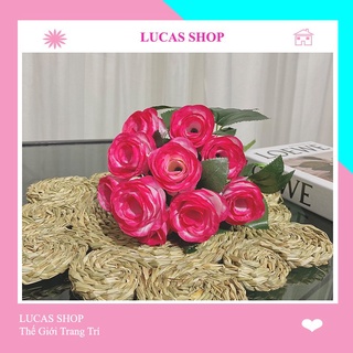 Hoa Giả- Cụm Hoa Hồng Tuyết 12 Nhánh Decor Nhà Cửa, văn Phòng Siêu Xinh